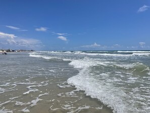 Beach nearby, sun-loungers