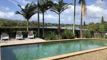 Outdoor pool, a heated pool