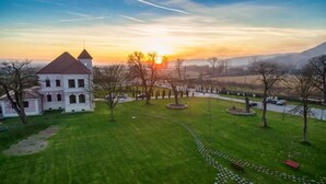 A large, historic building with a central tower, surrounded by well-maintained lawns and pathways. - Hotel Cardinal (Vintu de Jos)