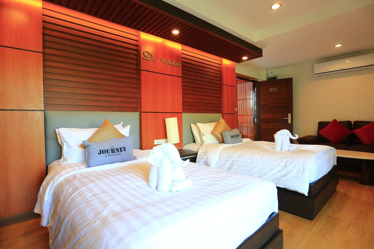 Superior Twin Room with Garden View | Minibar, Zimmersafe, Verdunkelungsvorhänge, schallisolierte Zimmer