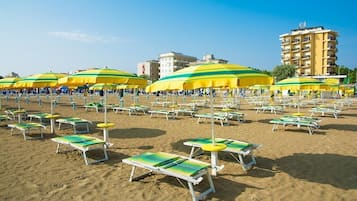 On the beach, white sand