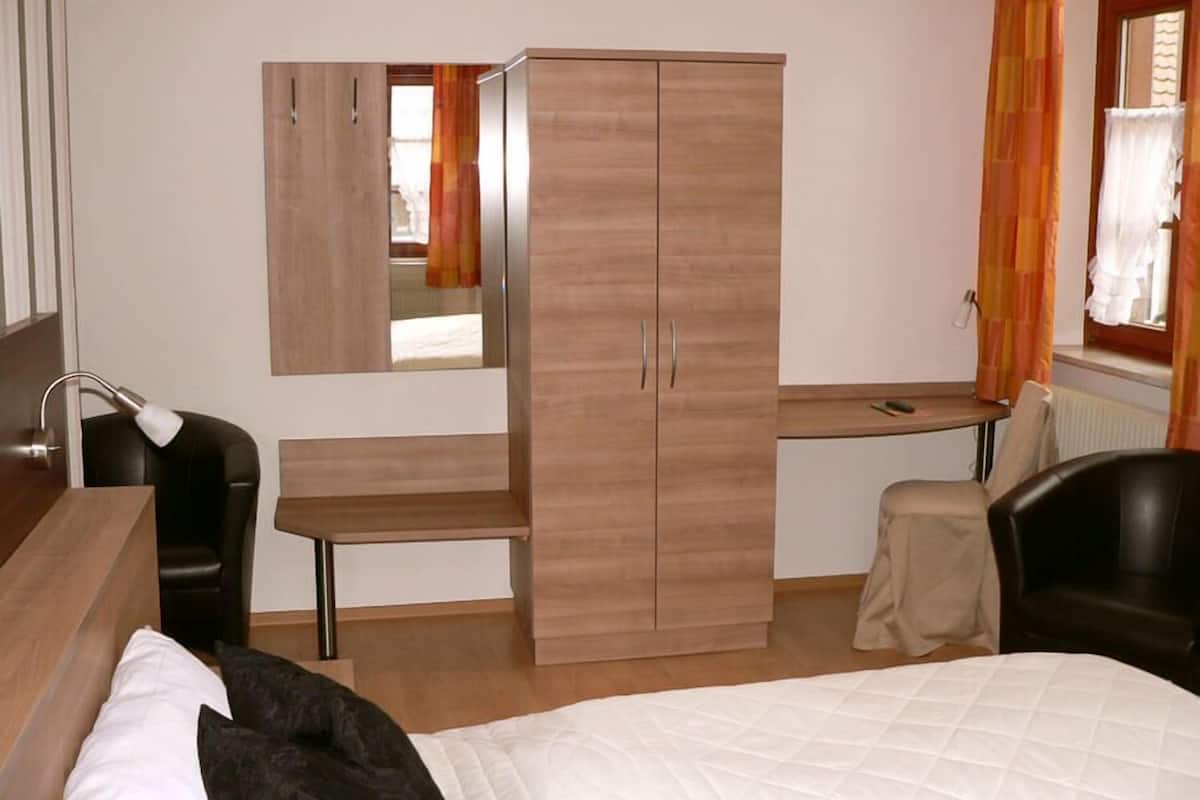 Desk, free WiFi, bed sheets