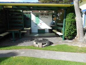 Property grounds - 3.5 star, King Island Accommodation, across Sea Elephant Bay. Naracoopa. (Naracoopa)