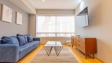 TV, books, stereo, offices