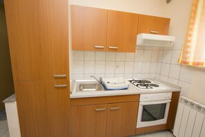 Apartment, Terrasse | Eigene Küche | Kühlschrank, Herdplatte, Wasserkocher mit Kaffee-/Teezubehör