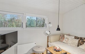 Televisión, chimenea, reproductor de DVD