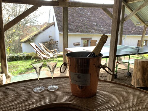 Private detached stone house overlooking a lake