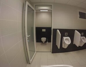 Separate tub and shower, deep soaking tub, hair dryer, bathrobes