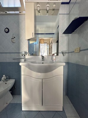 Dusche, Haartrockner, Handtücher