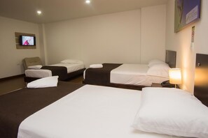 Desk, free WiFi, bed sheets