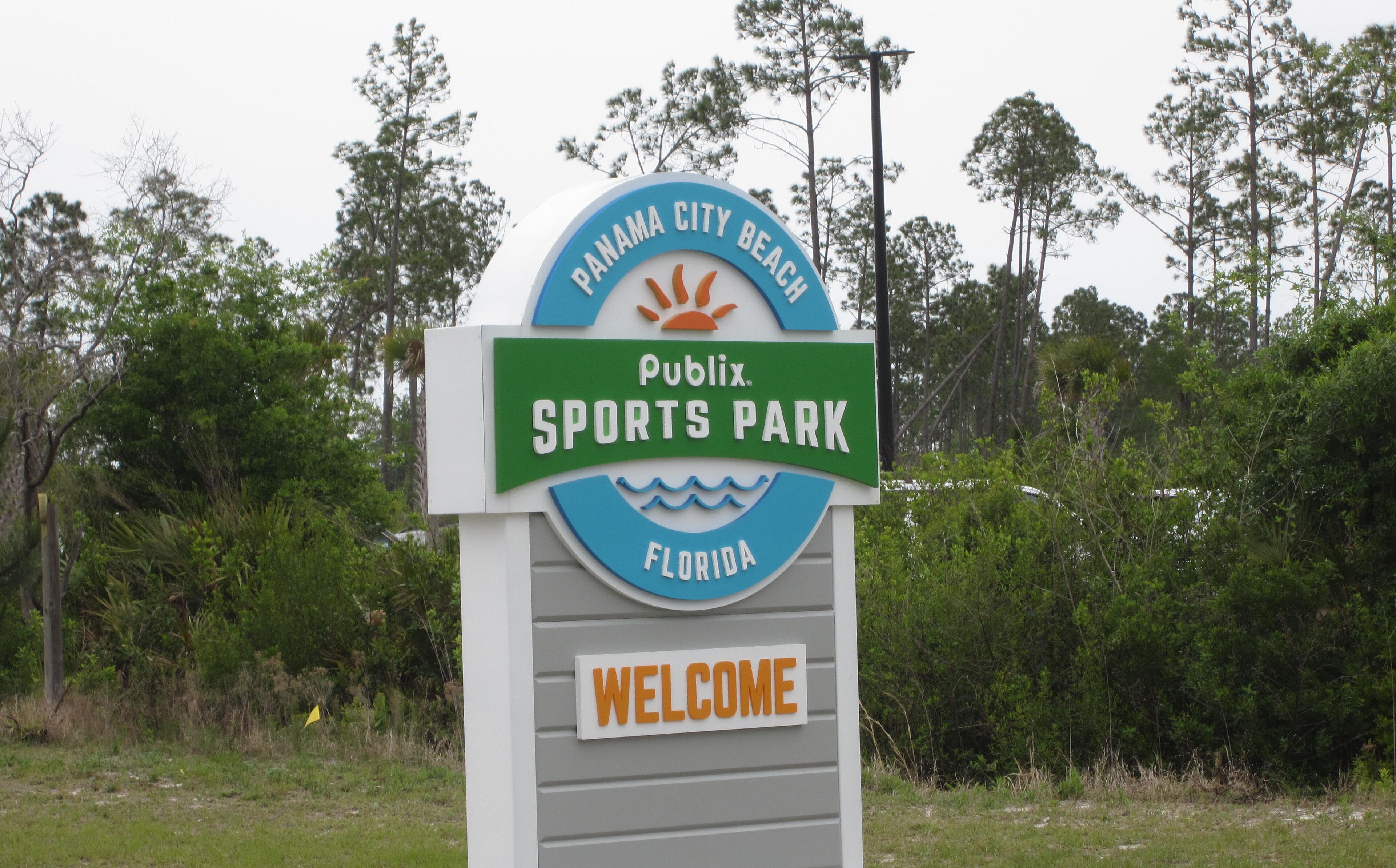 A sign for Publix Sports Park in Panama City Beach, Florida.