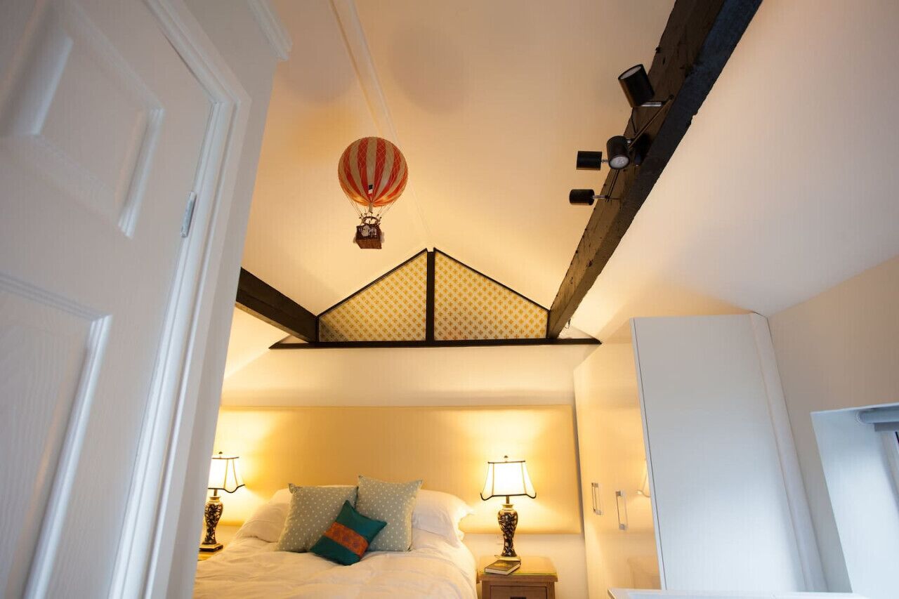 1 bedroom, desk, iron/ironing board, travel cot