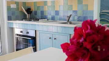 Kühlschrank, Ofen, Herdplatte, Wasserkocher mit Kaffee-/Teezubehör