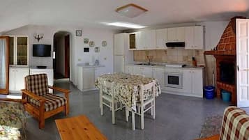 Smart TV, chimenea, reproductor de DVD y libros