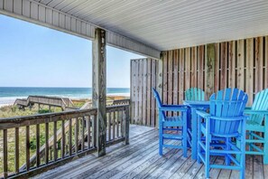 Relax in style with ocean views from this outdoor space.