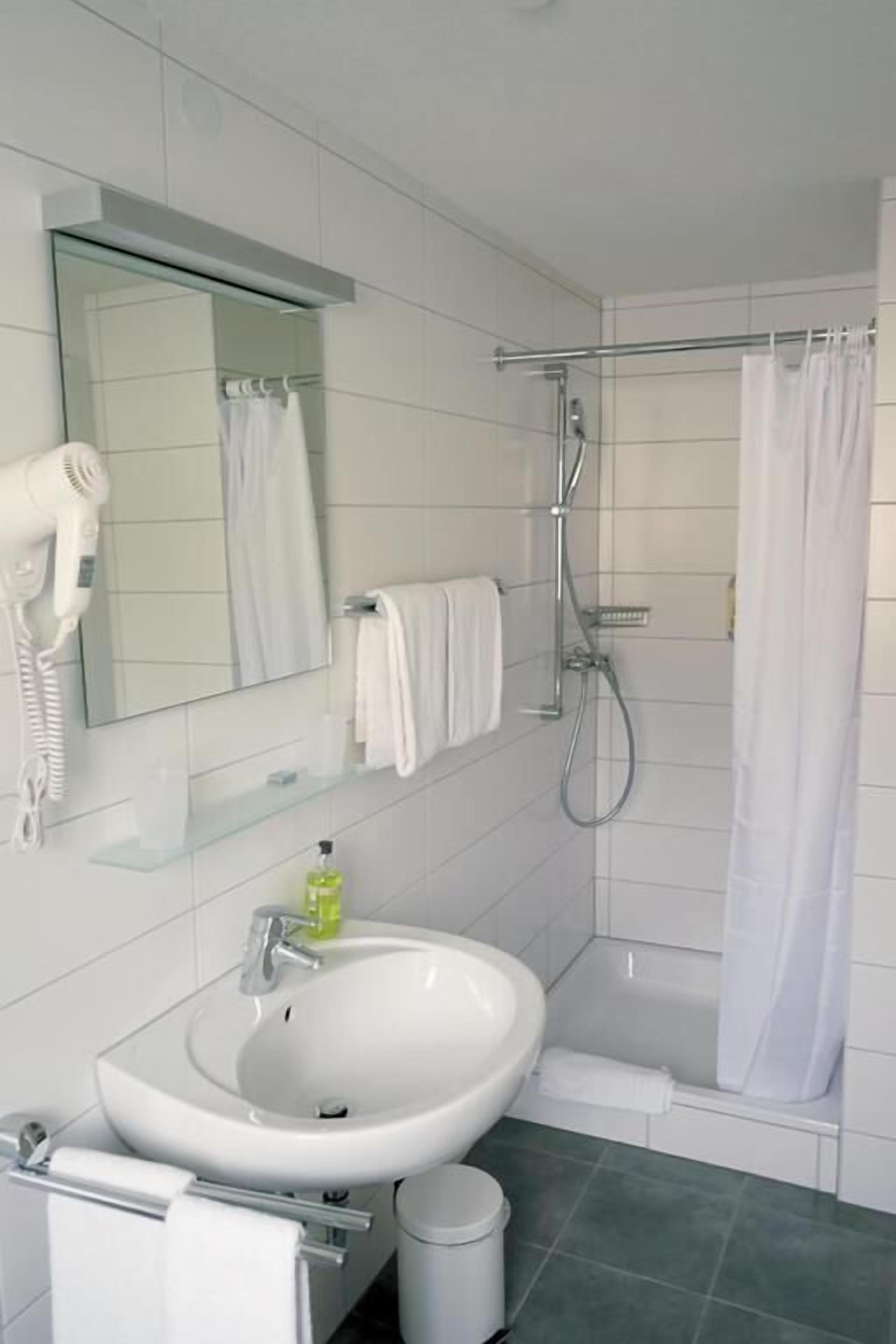 double or twin room | bathroom | shower, hair dryer, towels