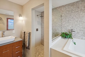 Hair dryer, towels