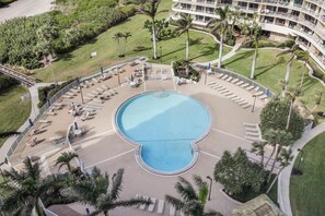 Condo, 1 King Bed with Sofa bed (Elegant beachfront condo in private c) | Pool | A heated pool