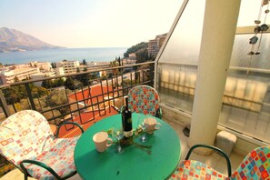 Classic Apartment, 1 Queen Bed with Sofa bed, Sea View | Balcony view - Paula Apartments (Budva)