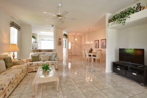 House, 3 Bedrooms | Living area | Flat-screen TV, DVD player