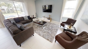 House, 5 Bedrooms | Living area | Flat-screen TV - Encore Resort at Reunion 7705 (Kissimmee)