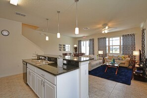 Townhome, 4 Bedrooms | Living area | Flat-screen TV, DVD player, ping pong