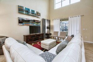 House, 5 Bedrooms | Living area | Flat-screen TV, foosball - Paradise Palms 2936 (Kissimmee)