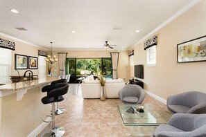 Villa, 5 Bedrooms | Living area | Flat-screen TV, table tennis
