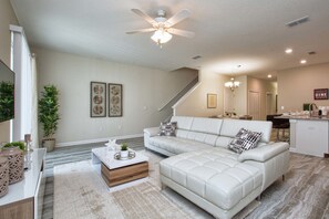 Townhome, 5 Bedrooms | Living area | Flat-screen TV, DVD player