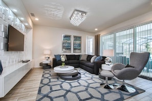 Ferienhaus, 6 Schlafzimmer | Wohnbereich | Flachbildfernseher