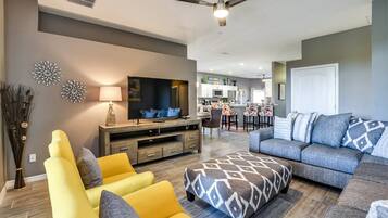 Villa, 4 Bedrooms | Living room | TV, Netflix, foosball, streaming services