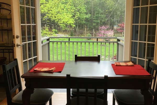 view of balcony and dining area