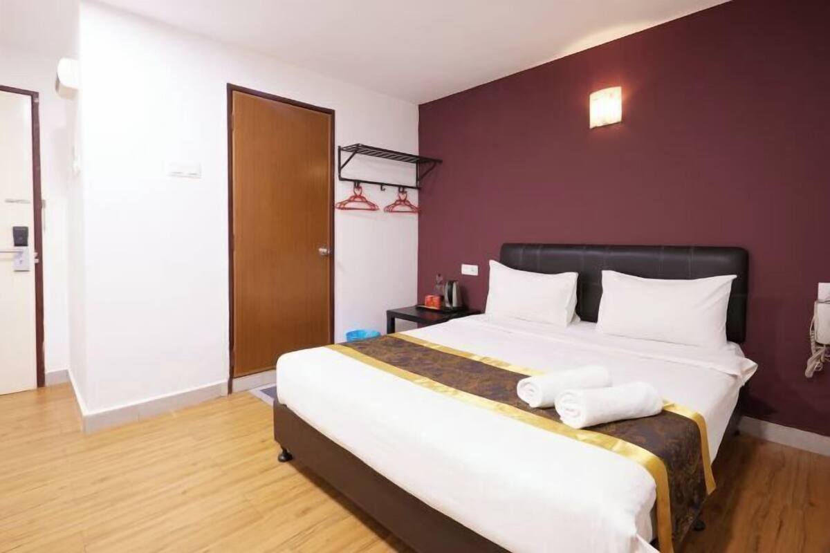 Desk, blackout curtains, iron/ironing board, free WiFi