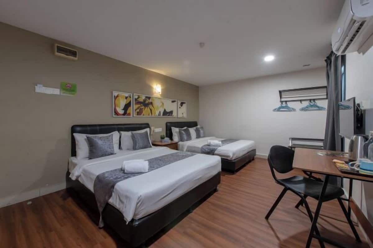 Desk, blackout drapes, iron/ironing board, free WiFi