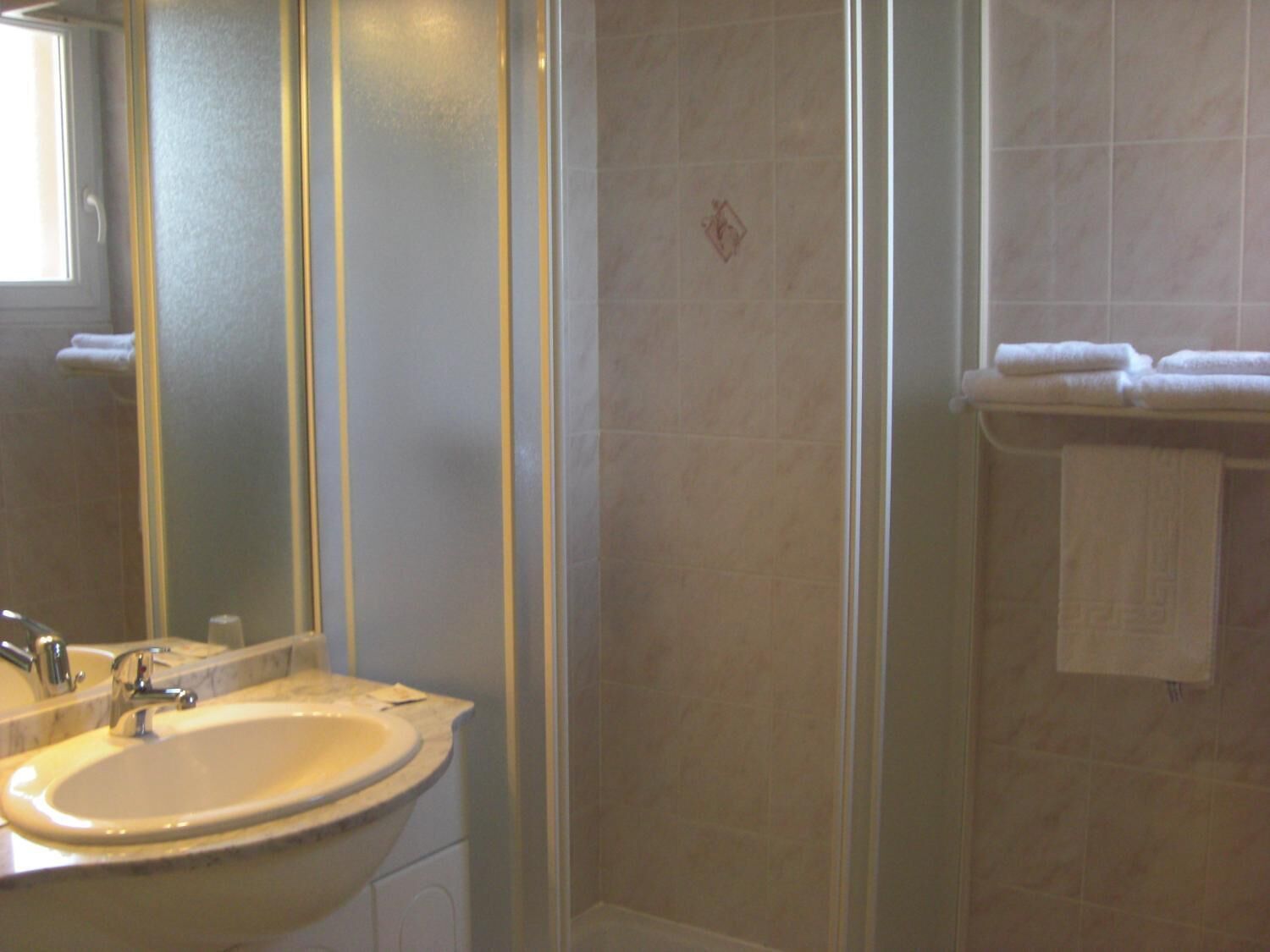 free toiletries, hair dryer, towels