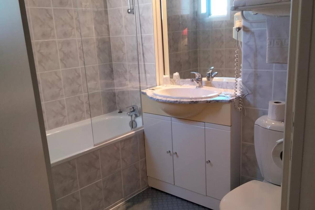 free toiletries, hair dryer, towels