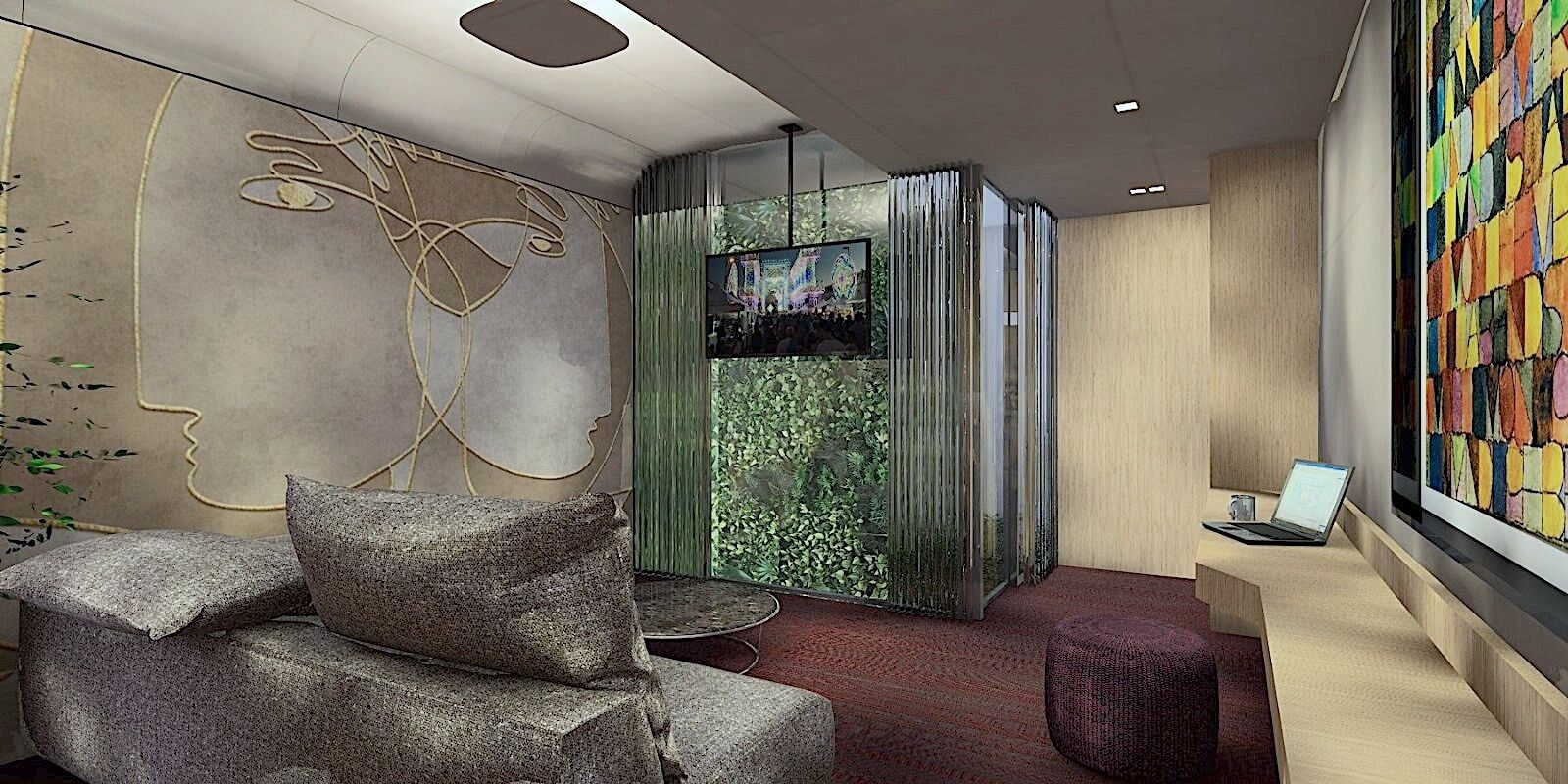 standard suite | living area | flat-screen tv