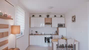 Fridge, stovetop, dishwasher, cookware/dishes/utensils