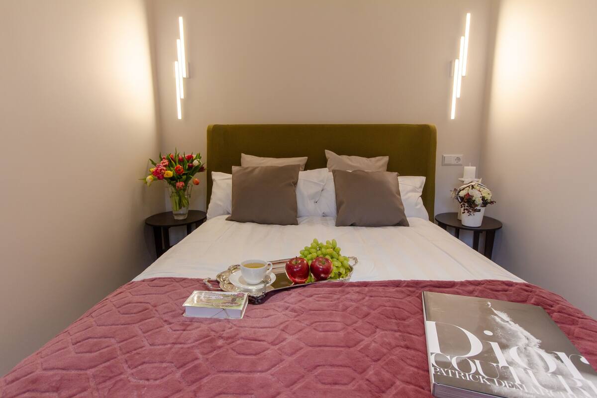 Panoramic Apartment, Balcony, Park View | 2 bedrooms, in-room safe, desk, iron/ironing board