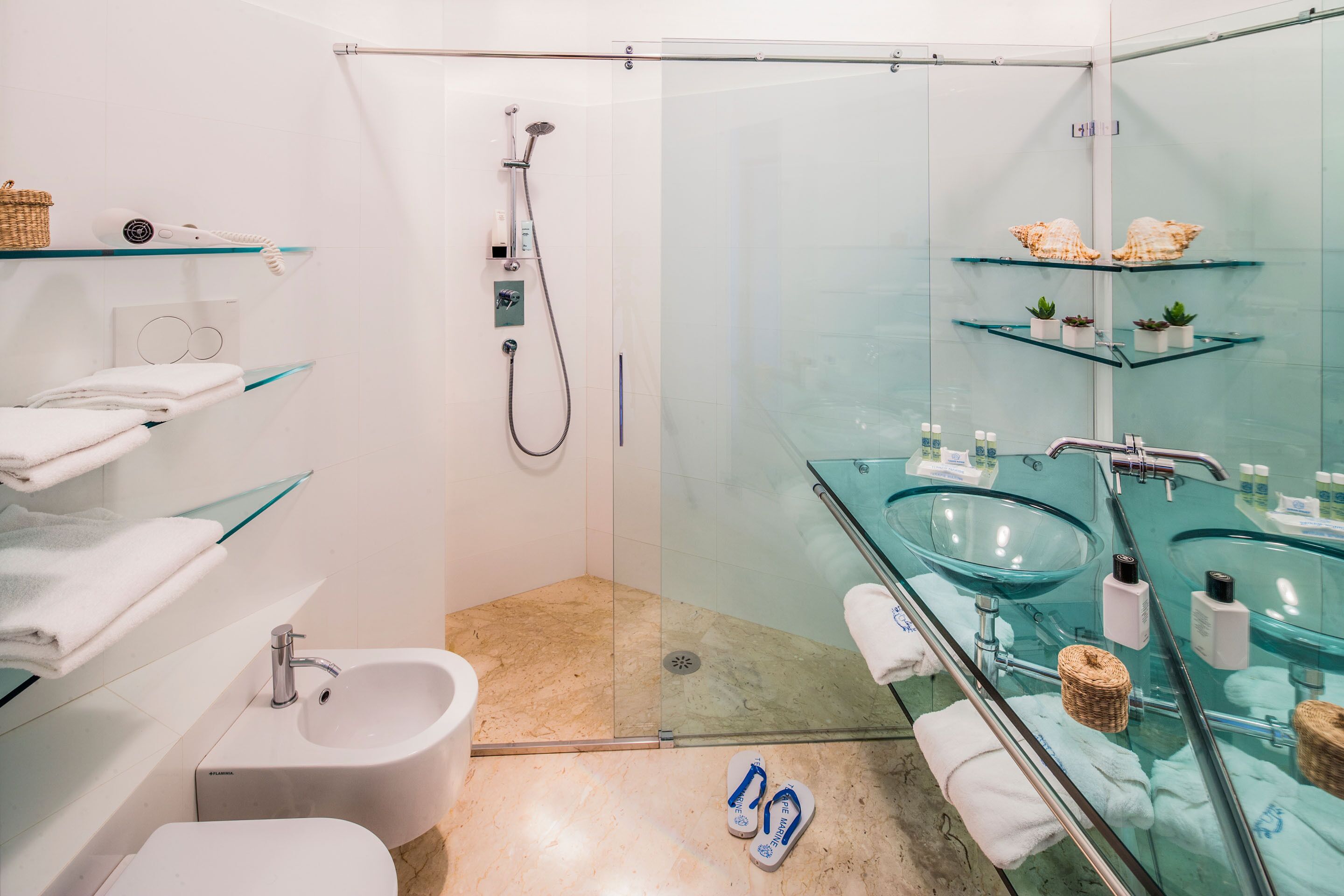 shower, free toiletries, hair dryer, slippers