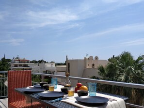 Departamento Premium, vista al jardín | Vista del balcón