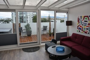 Apartment, 2 Bedrooms, Balcony | Living area | Smart TV - Thorbergsson's Apartments (Kópavogur)