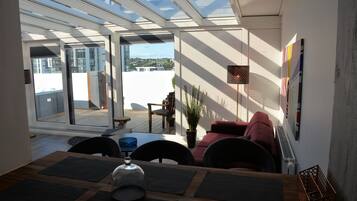 Apartment, 2 Bedrooms, Balcony | Living area | Smart TV