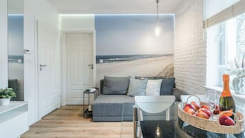 Apartament | 1 dormitori, planxa i posts de planxar, wifi gratuïta i roba de llit