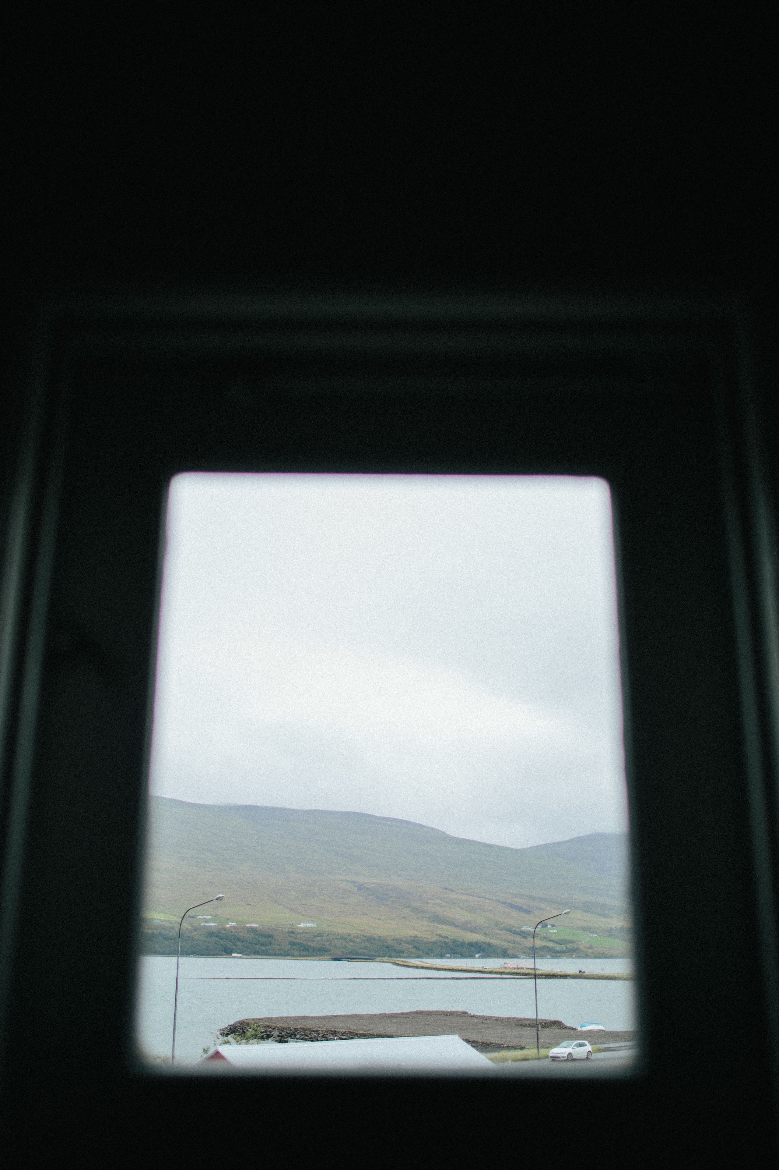 Utsikt mot strand/hav