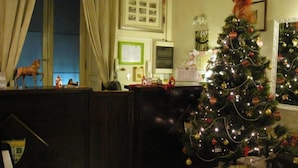 A cozy room with a Christmas tree, a piano, and a desk with a computer. - San Demetrio (Catania)