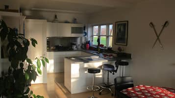 Suite | Gemeinschaftsküche | Großer Kühlschrank, Mikrowelle, Ofen, Herdplatte