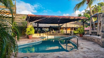 2 outdoor pools, open 9:00 AM to 10:00 PM, pool loungers