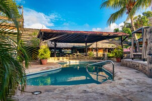 2 outdoor pools, open 9:00 AM to 10:00 PM, sun loungers