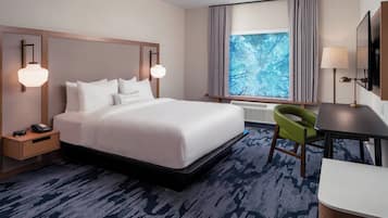 Pillowtop beds, desk, laptop workspace, blackout drapes